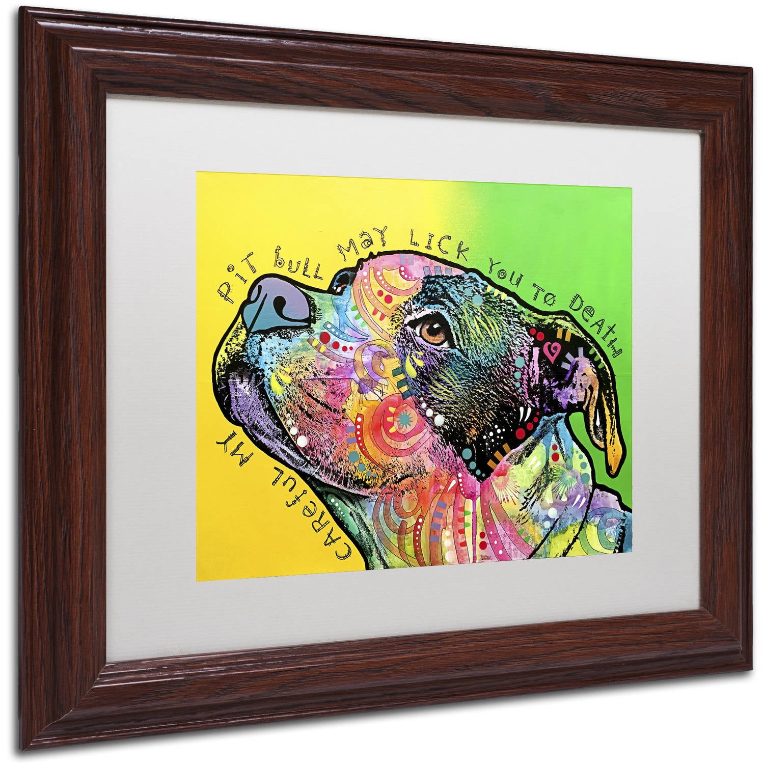 Trademark Fine Art 'Lick You to Death' Canvas Art by Dean Russo, White Matte, Wood Frame