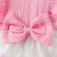 thumbnail image 4 of KONDYS Girl Dress Infant Long Sleeve Ruffles Headbands Set Princess Dress for Wedding Birthday Party Size 9-12M, 4 of 7