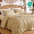 thumbnail image 6 of SONORO KATE Queen Tufted Boho Bedding Comforter Set - 3 Piece Farmhouse Chic Bed in a Bag, All-Season Jacquard Comforter with 2 Pillow Shams, Beige, 6 of 9