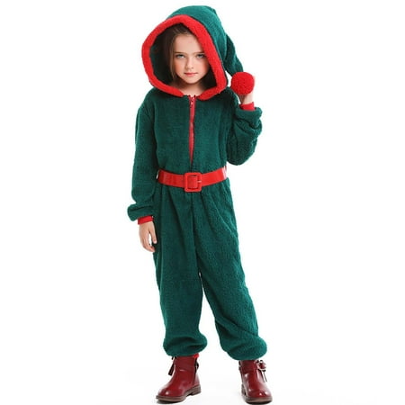

GEZHEN Girls Summer Square Neck Puff Sleeve Belt Jumpsuit Kids Boys Christmas Jumpsuit Dark Green Christmas Costume Christmas Tree Costume Suit Holiday Outdoor Soft Playsuit