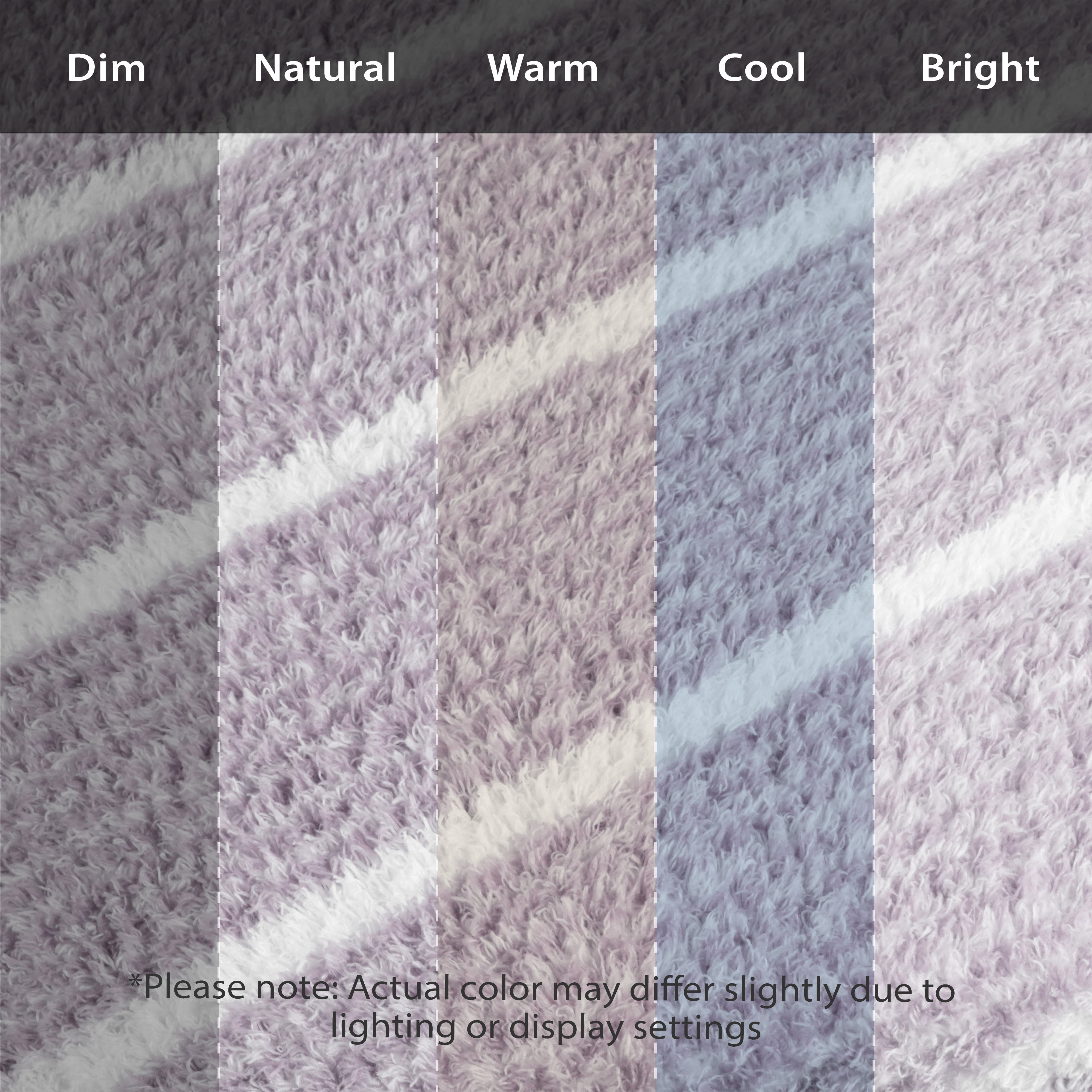 Regal Living Ultra Soft Cozy Knit Throw Blanket, Gray Purple Stripe, 90" x 90"