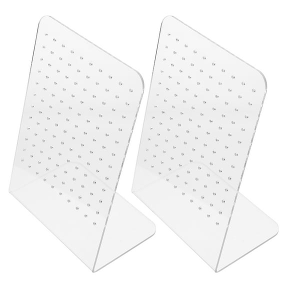 HOMEMAXS 2 Pcs 120 Holes Acrylic Earrings Holders Clear Organizer Display Pegboards for Ear Studs Earring Stand Jewelry Showcase Racks for Girls