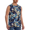 thumbnail image 2 of Easygdp Abstract Blue Squares Men's Breathable Tank Tops Sleeveless Sporty T Shirts for Basketball, Mountaineering, Bodybuilding -XX-Large, 2 of 8