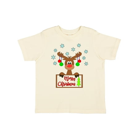 

Inktastic Merry Christmas Cute Reindeer with Decorations Gift Toddler Boy or Toddler Girl T-Shirt