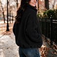thumbnail image 5 of Fleece Jacket Women Solid Color Stand Collar Zip Up Fuzzy Short Coat with Pockets for Fall Daily Wear and Casual Outings, 5 of 8