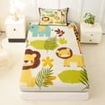 thumbnail image 3 of Erosebridal Kawaii Lion Kids Twin Sheet Sets, Jungle Wildlife Bedding, 3pcs, 3 of 5