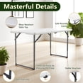 thumbnail image 5 of Decksplore Folding Table 4ft - Heavy Duty Fold-in-Half Plastic Table with Adjustable Height, Portable Utility Tables with Steel Legs for Picnic, Camping, Dining, Party, 5 of 8