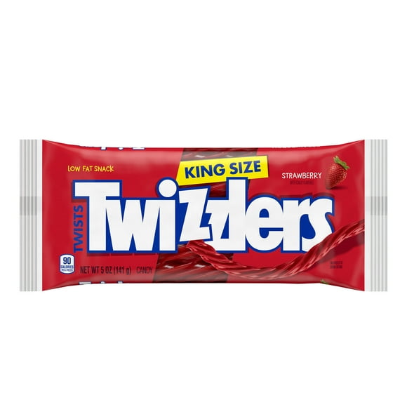 Twizzlers Twists Strawberry Flavored King Size Licorice Style Candy, Bag 5 oz