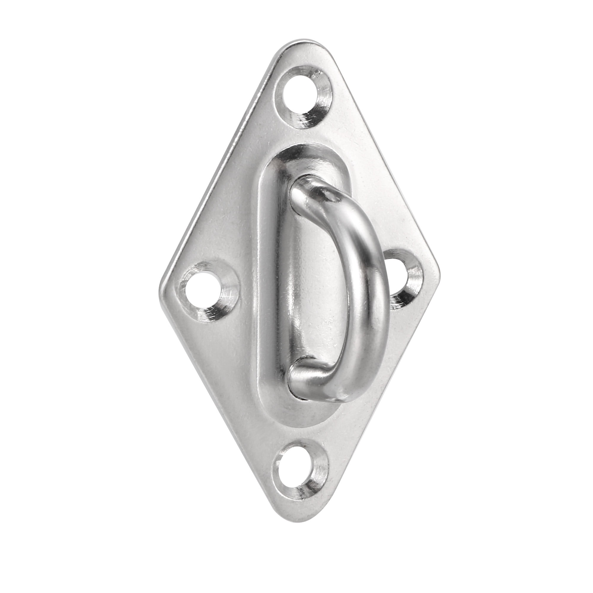 uxcell Stainless Steel Ceiling Hook with Ring Pad Eye Plate Hardware 65mmX40mm Staple Hooks Loop Wall Mount 