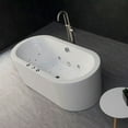 thumbnail image 5 of WOODBRIDGE 67" x 32" Freestanding Bathtub Whirlpool Water Jetted and Air Bubble, B-0030 / BTS1606, 5 of 15
