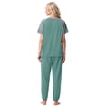 thumbnail image 7 of MINTREUS Lounge Sets for Women Two Piece Pajama Set Short Sleeve Pjs Joggers Long Pants Tracksuit with Pockets, 7 of 7