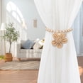 thumbnail image 3 of Magnetic Flower Curtain Tiebacks, 2 Pack Boho Wooden Beads Curtain Ties Elegant DIY Curtain Holdbacks, Decorative Window Drape Tie Backs for Bedroom Decor, Nursery Decor, Farmhouse Decor, 3 of 9