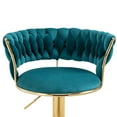 thumbnail image 5 of Luccalily Velvet Bar Stools Set of 2,Swivel Adjustable Bar Stools with Back and Footrest,Modern Design and Golden Base for Kitchen,Bistro Pub, Dining Room Counter, 5 of 13
