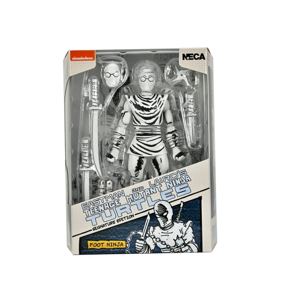 Teenage Mutant Ninja Turtles (Mirage Comics) 7" Black & White Foot Ninja Action Figure, by NECA