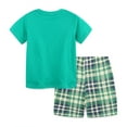 thumbnail image 4 of HILEELANG Toddler Boy Summer Short Clothes Sets Outfits Easter Cotton Green Bus Tee Shirts Shorts Playwear 5T, 4 of 5