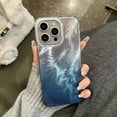 thumbnail image 4 of Gradient Feather Ripple Laser Aesthetic Shockproof Acrylic Case Compatible with iPhone Case (Gradient Blue,iPhone 12), 4 of 7