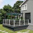 thumbnail image 3 of Petyee 10ft x 10ft Outdoor Retractable Aluminum Pergola, Modern Outdoor Trellis with  UPF 50+ Waterproof Canopy,Gray Wood-Grain Finish,Blue canopy, 3 of 7