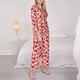thumbnail image 3 of Balery Cute Strawberry Conjunto de Pijama con Estampado para Mujer, Conjunto de Dos Piezas con Manga Larga, Ropa de Dormir Suave con Bolsillos, Pijamas Cómodos-Medium, 3 of 7