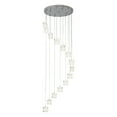 thumbnail image 5 of Miumaeov 14-Lights Modern Crystal Chandeliers Raindrop Pendant Light Fixtures Round LED Flush Mount Lighting Fixture Chrome for Staircase Foyer Living Room D19.68'' x H118.11'', 5 of 17