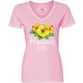 thumbnail image 3 of Inktastic Hawaii Girl Hibiscus Flowers Women's V-Neck T-Shirt, 3 of 5