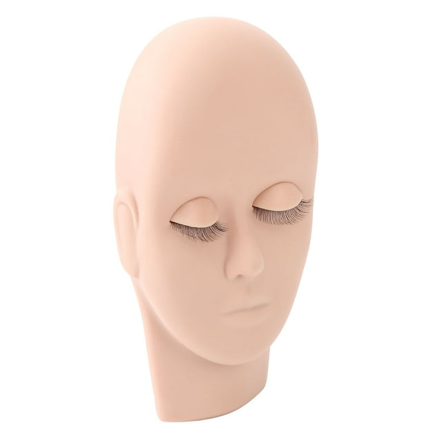 Tête d'Entraînement pour Extension de Cils Double Couche, Cils Volumineux en Caoutchouc Réutilisables pour Maquillage Lavage du Visage Massage