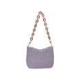 thumbnail image 2 of BUDAO00 Summer Woven Beach Bag Crossbody Bag Purse For Women, Bohemian Shoulder Bag, with Chain Shoulder Strap, Beach Tote for Travel or Daily Use (Purple), 2 of 6