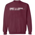 thumbnail image 2 of OXI Crewneck Sweatshirt - Annoy a Liberal, Basic Casual Sweatshirts for Men's and Women Fleece Sweatshirt Long Sleeve - Maroon 2X-Large, 2 of 2