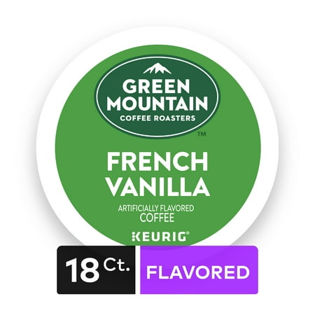 Green Mountain Coffee Roasters French Vanilla Keurig Single-Serve K-Cup pods, Light Roast Coffee, 18 Count