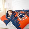 thumbnail image 4 of jejeloiu American Rugby Sport Queen Comforter Set,Deepblue Orange Bedding Comforter Set For Ball Lover Reversible 3-Piece, 4 of 8