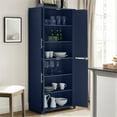 thumbnail image 5 of Crosley Furniture Savannah Traditional Wood Kitchen Storage Pantry in Navy, 5 of 16