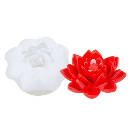 

HLONK Candle Mold Flower Shape Good Detail Non-stick Easy Demould Flexible Reble Peony Chrysanthemum Chocolate Soap Fondant Mould Style A One Size