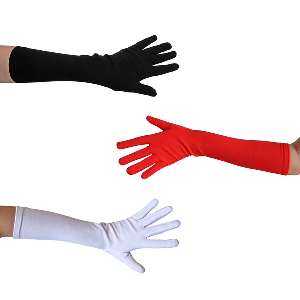 SeasonsTrading Black Costume Gloves (Elbow Length) - Prom, Dance, Party