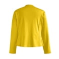 thumbnail image 6 of YDFCWXW Womens Open Front Work Blazer Long Sleeve Office Jacket Solid Color Cardigans with Zipper Pockets Yellow, XXL, 6 of 6