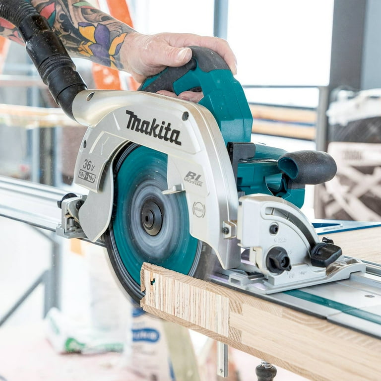 Makita XSH10Z 18V X2 LXT Lithium Ion 36V Brushless AWS Capable 9 1 4 in. Cordless Circular Saw with Guide Rail Compatible Base Tool Only