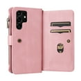 thumbnail image 6 of Phone Case for Samsung Galaxy S24 Ultra, S24 Ultra Wallet Case, Luxury Folio Flip Leather Cover [Zipper Pocket] [Wrist Strap] [Kickstand] for Samsung Galaxy S24 Ultra, Pink, 6 of 9