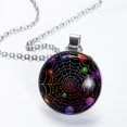 thumbnail image 2 of Spider Web Women's Circular Glass Pendant Necklace - Elegant Jewelry for Women, 2 of 5