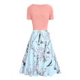 thumbnail image 4 of Birdeem Mode Femme Été Robe à Manches Courtes Col en V Imprimé Floral Vacances avec Fermeture Éclair, 4 of 12
