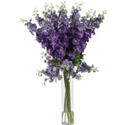 Nearly Natural Delphinium Silk Flower Arrangement, Purple