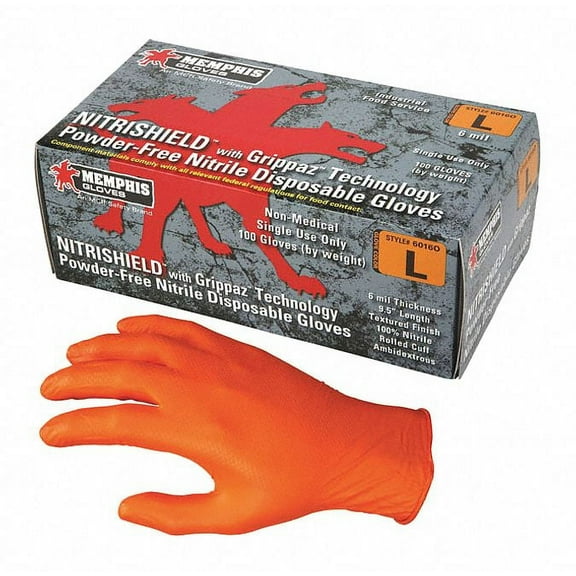 Mcr Disposable Gloves,Nitrile,2XL,PK100 6016OXXL