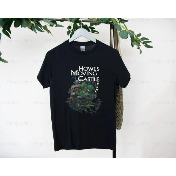 V3_Global Howl's Moving Castle T-Shirt Anime, Cult Classic, Goth, Vintage, Miyazaki, Ghibli , for Unisex, up to size 5XL