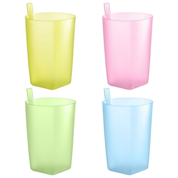 Healifty - Vaso para sorber para bebé (4 unidades, con pajita incorporada, colores brillantes)