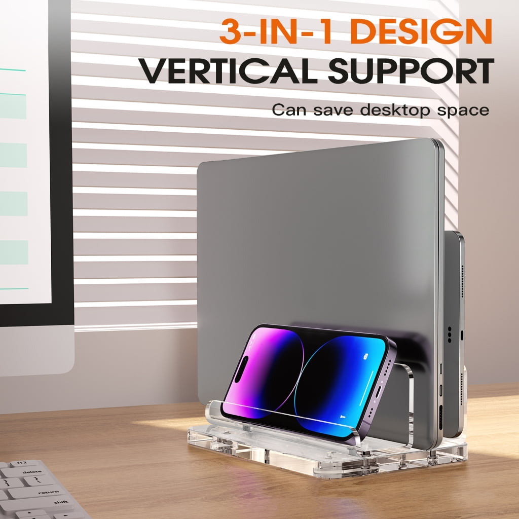 Acrylic Vertical Laptop Stand Desktop Holder Space Saving for Notebook Dock