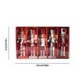 thumbnail image 2 of 5 Pcs Wooden Christmas Nutcracker Ornaments Xmas Holiday Tree Decoration Christmas Essentials (Red), 2 of 10