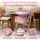 thumbnail image 4 of Bebbly Silla Alta para Bebé Ajustable con Charola y Respaldo Reclinable Altura Regulable en 6 Niveles Silla de Comer con Arnés de Seguridad y Ruedas Ideal, Juego 6 meses a 3 años (Rosa), 4 of 10