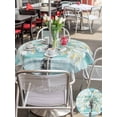 thumbnail image 5 of Outdoor Tablecloth with Umbrella Hole for Patio/Picnic/Party/Camping, Teal Palm Tree Waterproof Table Cloth Round Cover Washable, Seaside Coastal Tree Tropical Botanical (Dia 54"), 5 of 9