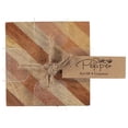 thumbnail image 3 of Dainty Home 4-Piece Square Striped Natural Wood Coaster Set – 4" rustic modern drink coasters, 3 of 5