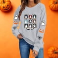 thumbnail image 5 of Women's Sweatshirt Dqueduo Women's Halloween Fashion Loose Casual Long Sleeve Hoodless Top Gray S, 5 of 9