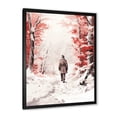 thumbnail image 2 of Designart "Russian Winter Passage Snowy Landscape" Landscapes Framed Wall Art - Country Red Landscape Modern Entryway Framed Wall Art Print, 2 of 6