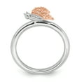 thumbnail image 2 of Diamond Sterling Silver and Rose Gold-Plated Butterfly Ring, 2 of 7