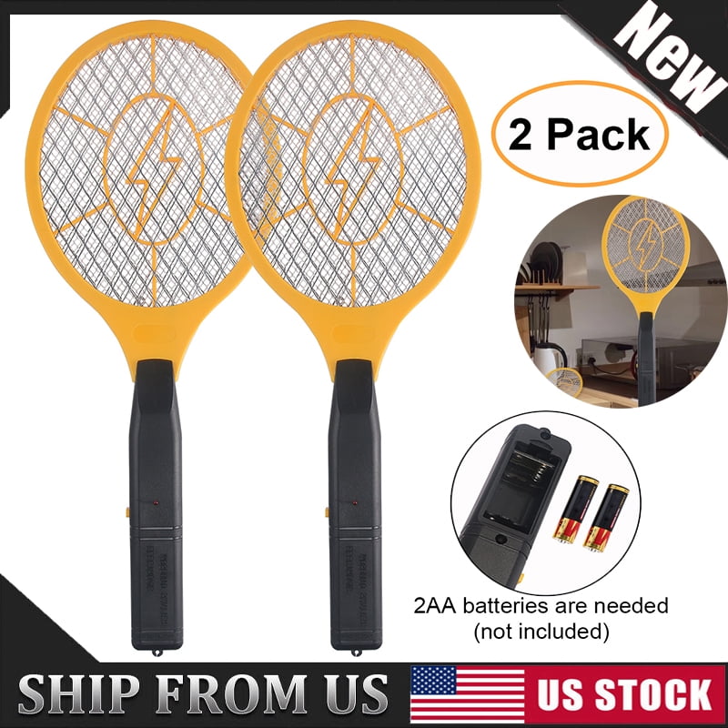 2Pcs Electric Bug Pest Insect Fly Wasp Handheld Racket Zapper Mosquito Swatter